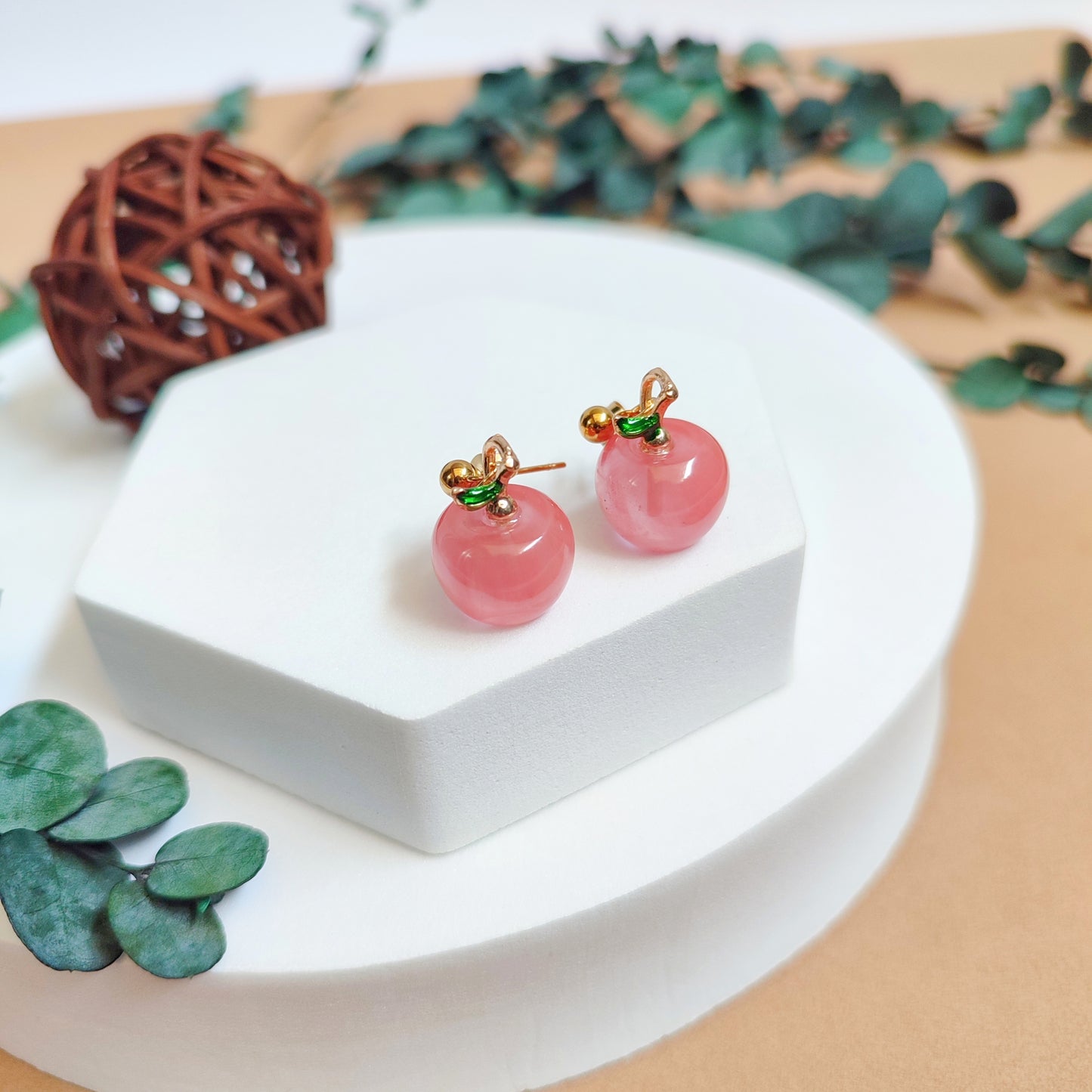 ARETES MANZANA CUARZO SANDÍA
