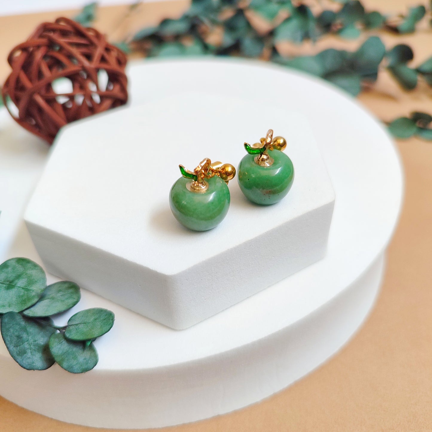 ARETES MANZANA AVENTURINA