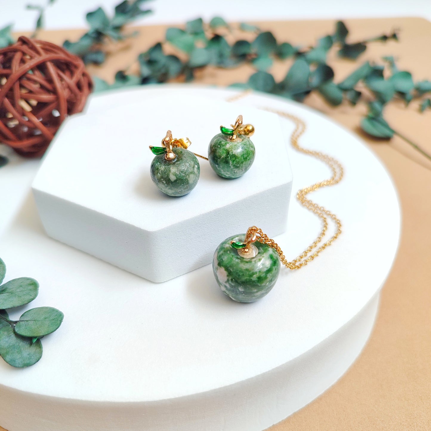 SET MANZANA JASPE VERDE