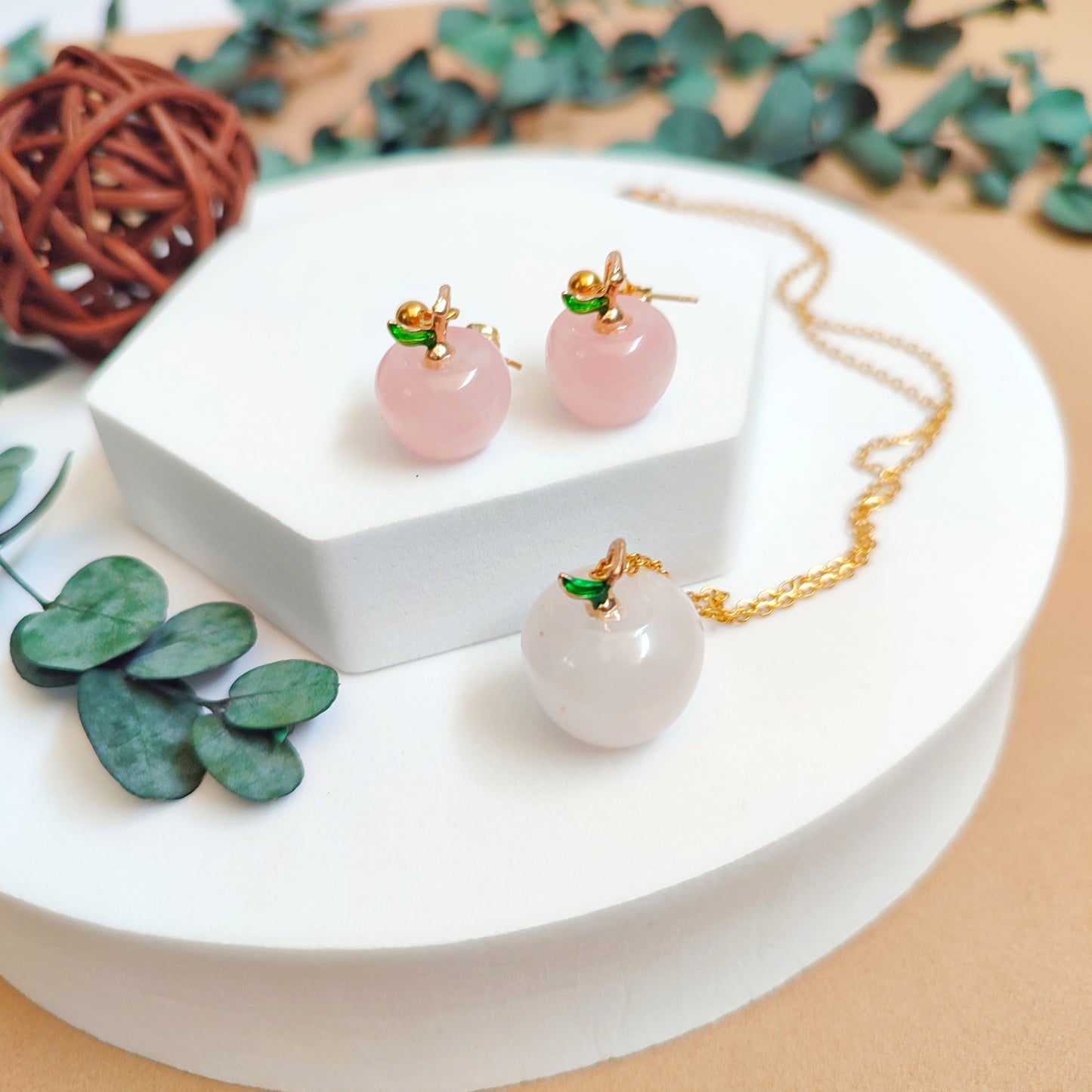 SET MANZANA CUARZO ROSA