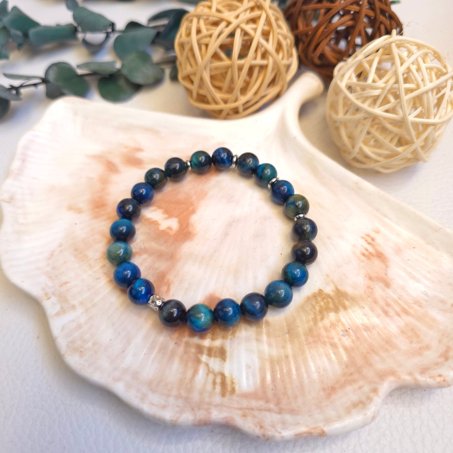 BRAZALETE ELÁSTICO OJO DE TIGRE AZUL
