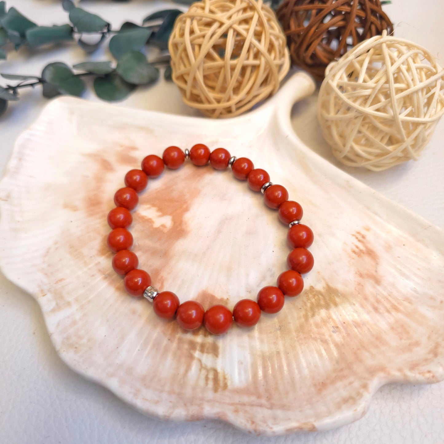 BRAZALETE ELÁSTICO JASPE ROJO