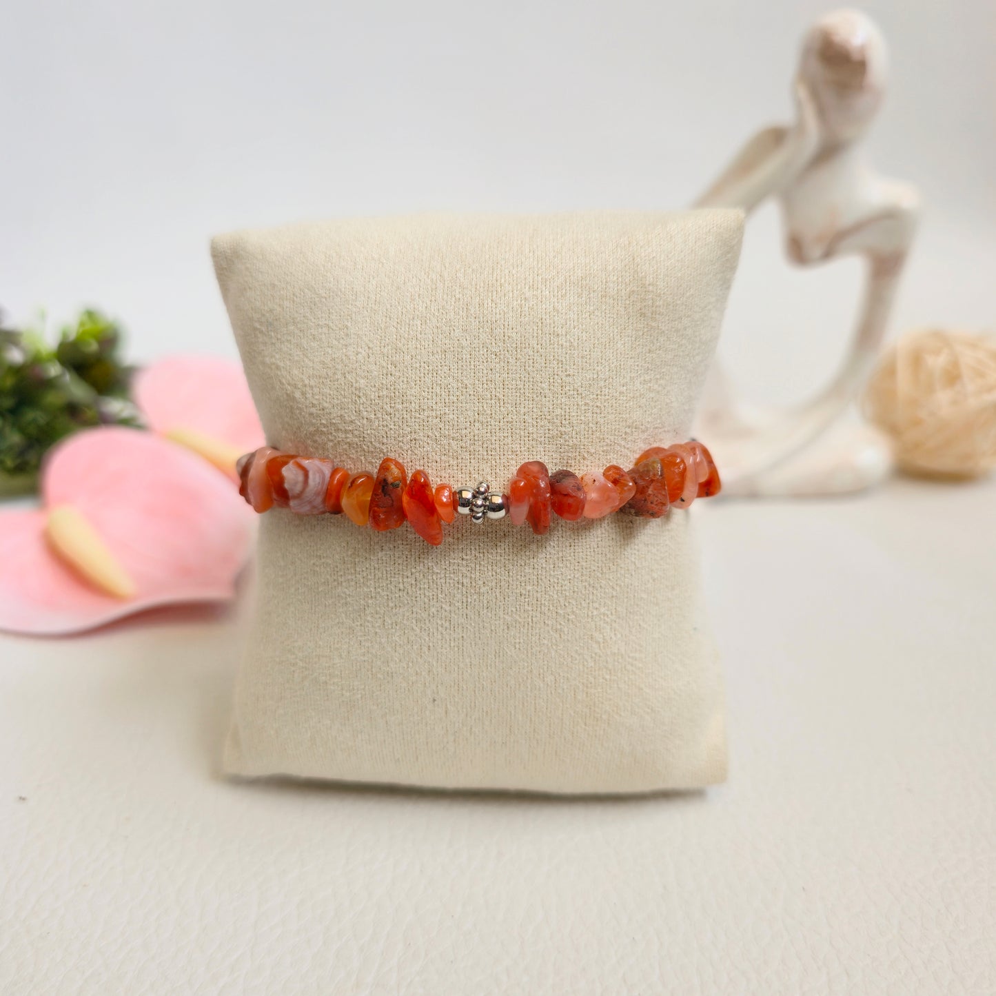 BRAZALETE DE CHIPS DE CORNALINA