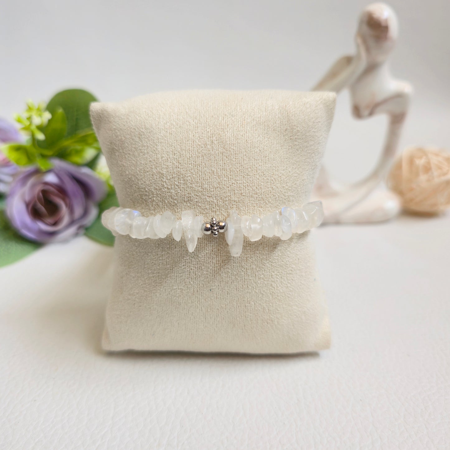BRAZALETE DE CHIPS DE PIEDRA LUNA