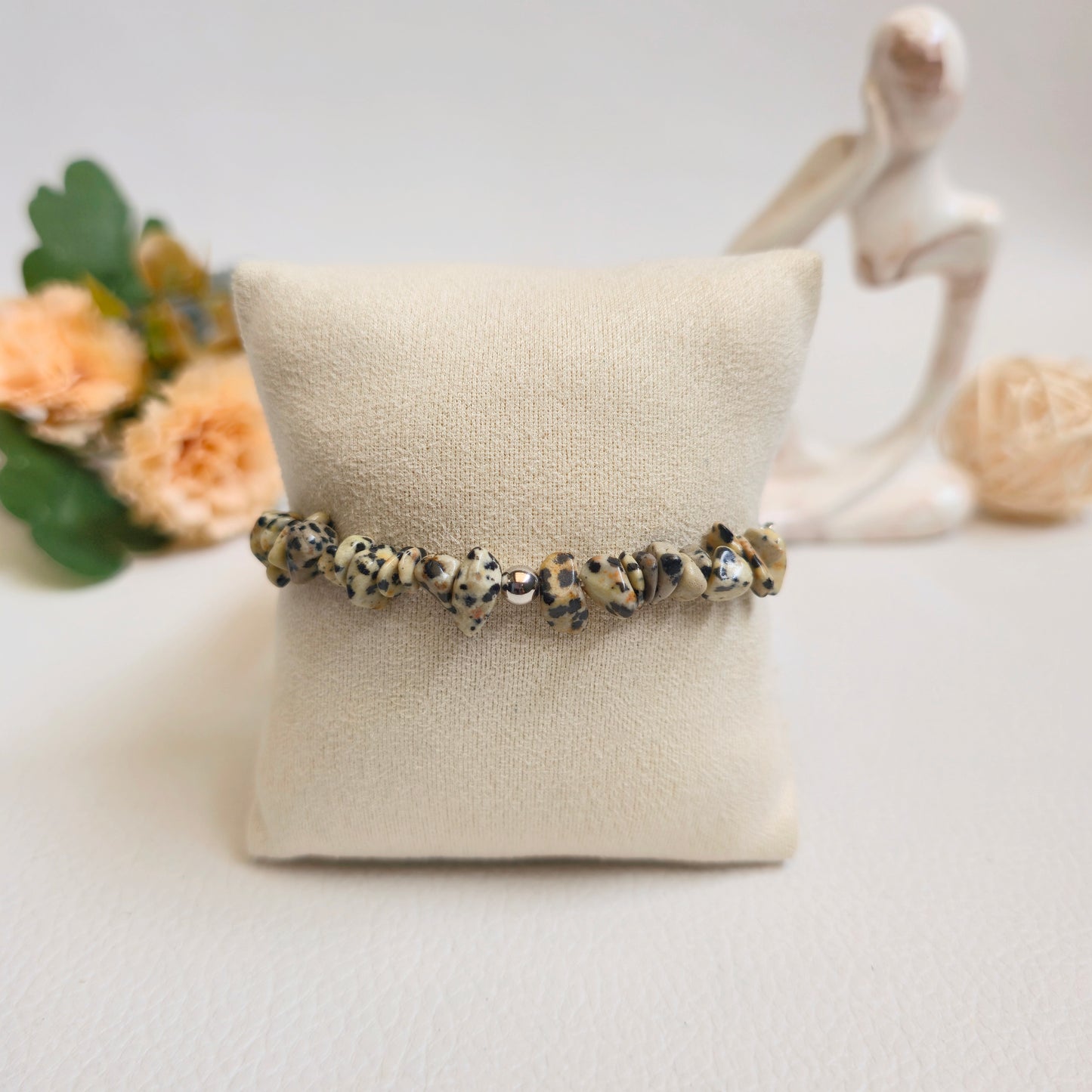 BRAZALETE DE CHIPS DE JASPE DÁLMATA