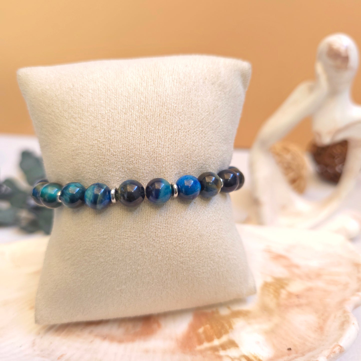 BRAZALETE ELÁSTICO OJO DE TIGRE AZUL