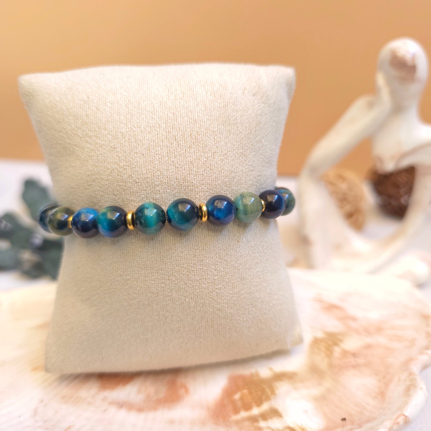 BRAZALETE ELÁSTICO OJO DE TIGRE AZUL