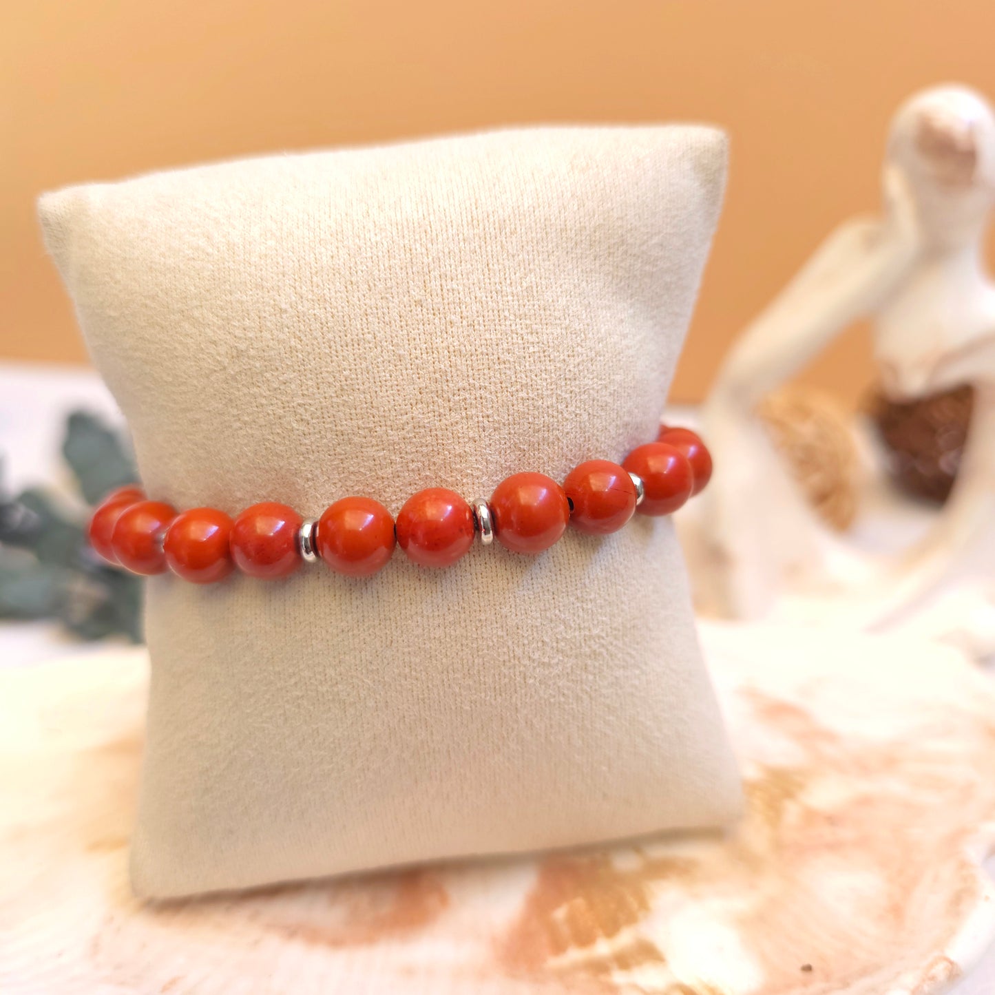 BRAZALETE ELÁSTICO JASPE ROJO