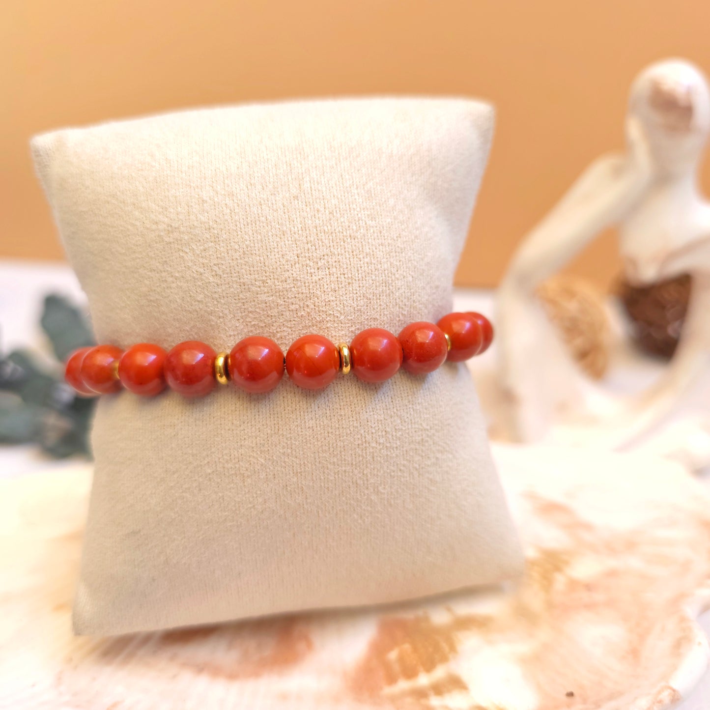 BRAZALETE ELÁSTICO JASPE ROJO