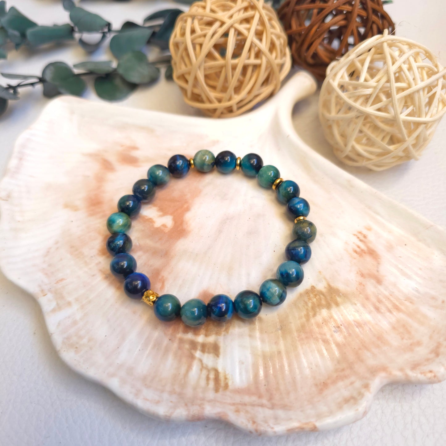 BRAZALETE ELÁSTICO OJO DE TIGRE AZUL