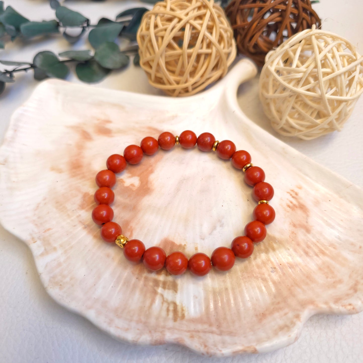 BRAZALETE ELÁSTICO JASPE ROJO