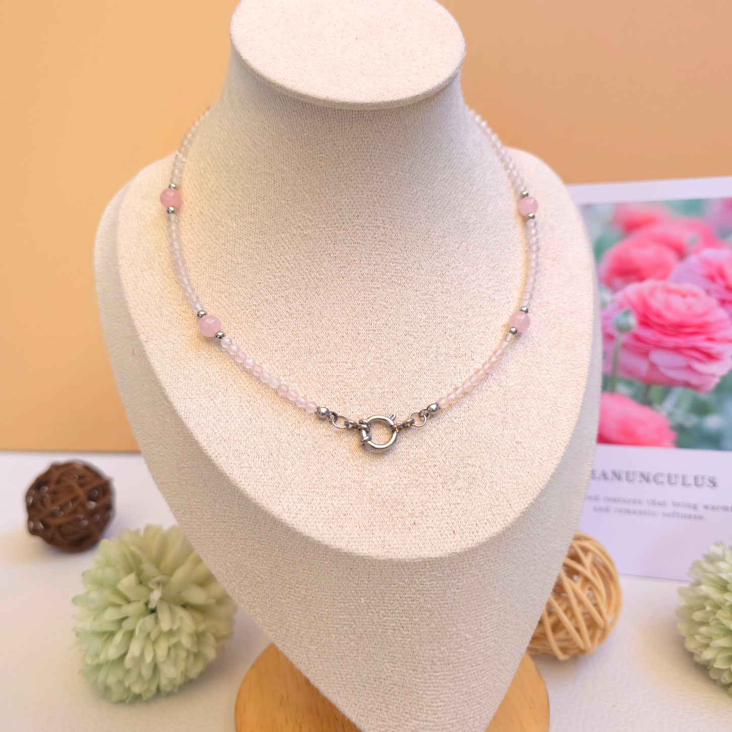 CHOKER DE CUARZO ROSA
