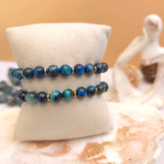 BRAZALETE ELÁSTICO OJO DE TIGRE AZUL