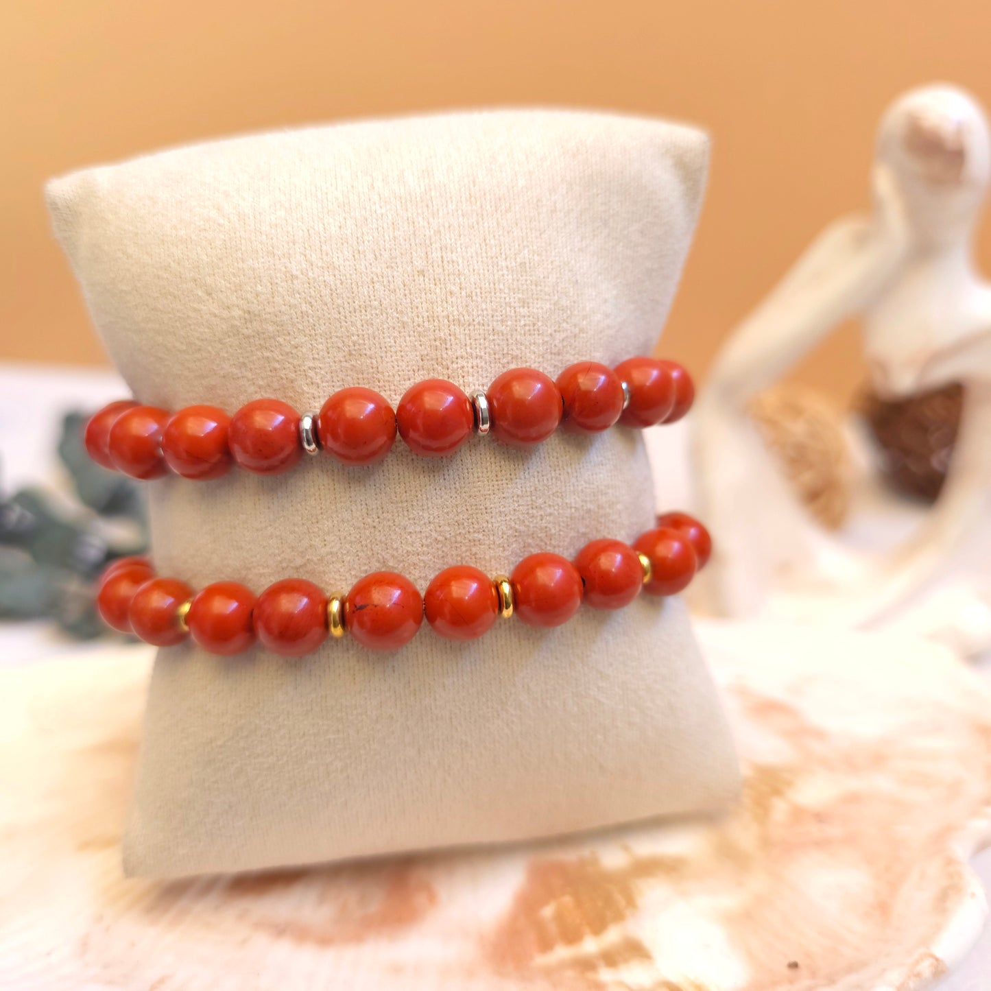 BRAZALETE ELÁSTICO JASPE ROJO