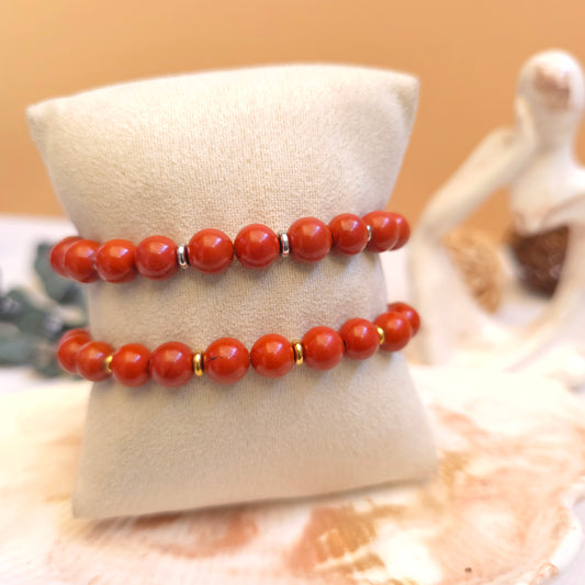 BRAZALETE ELÁSTICO JASPE ROJO
