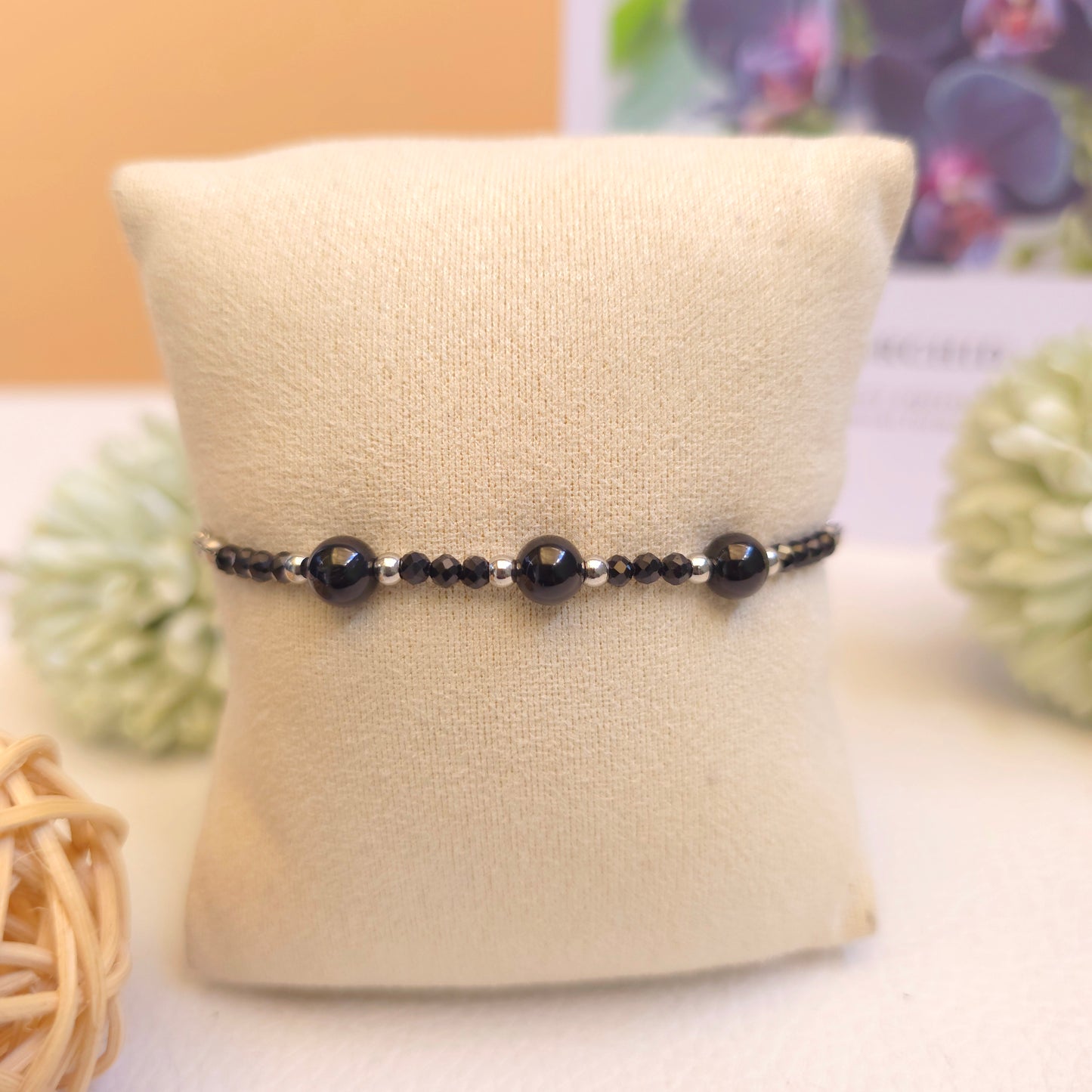 BRAZALETE AJUSTABLE DE TURMALINA NEGRA