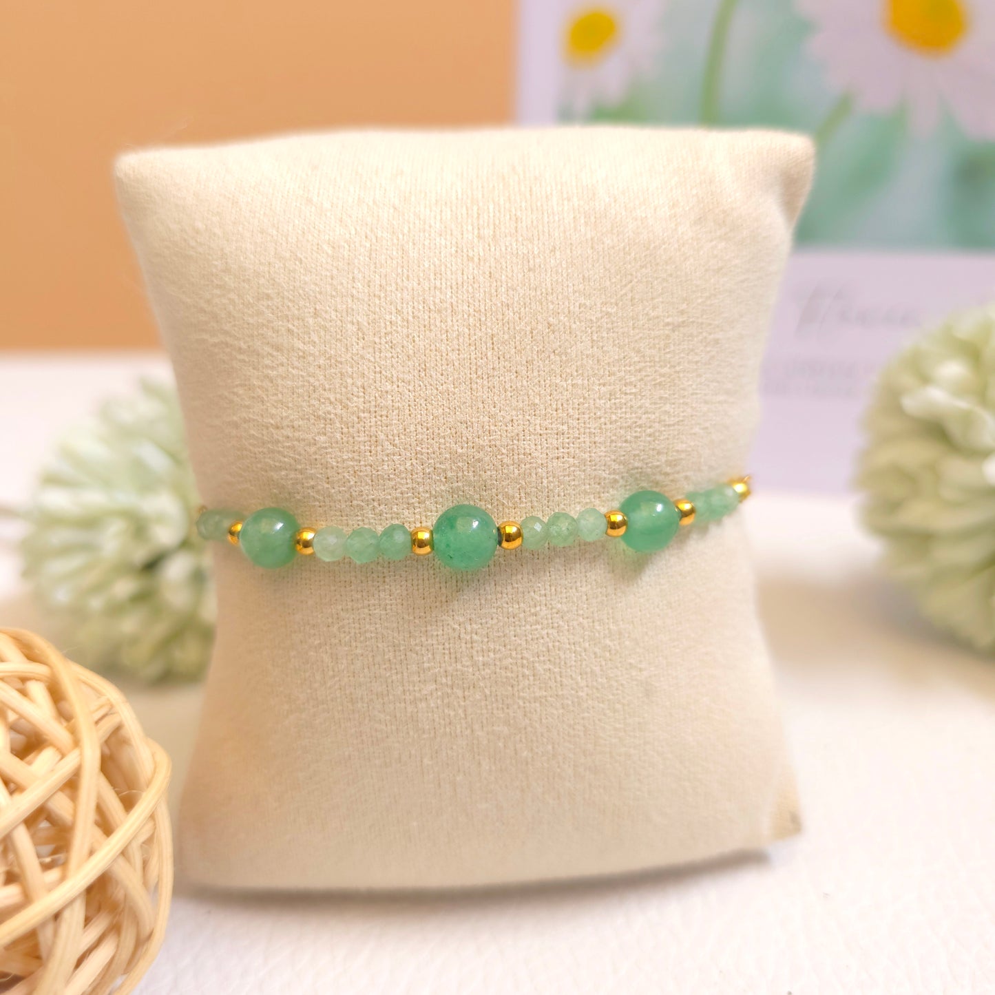 BRAZALETE AJUSTABLE DE AVENTURINA VERDE