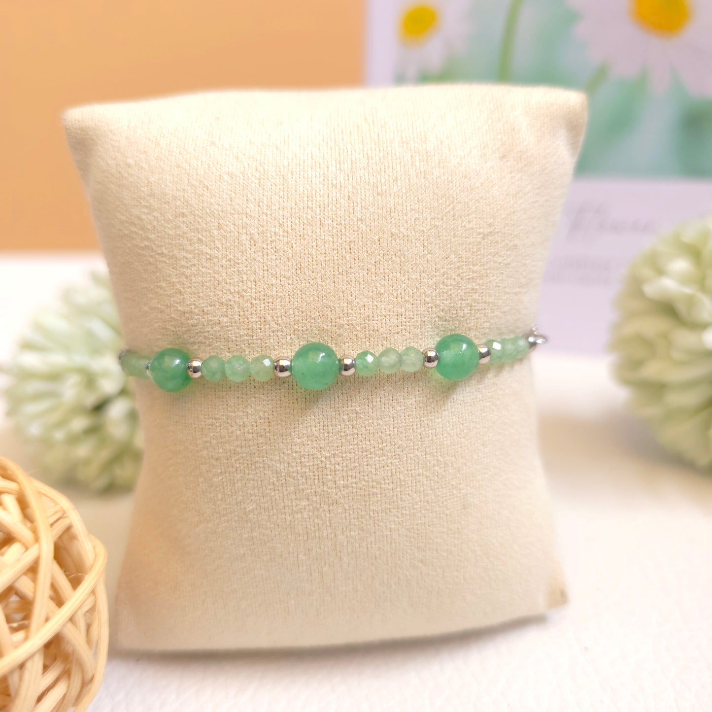 BRAZALETE AJUSTABLE DE AVENTURINA VERDE