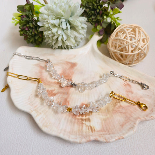 BRAZALETE DE CHIPS DE CUARZO CRISTAL