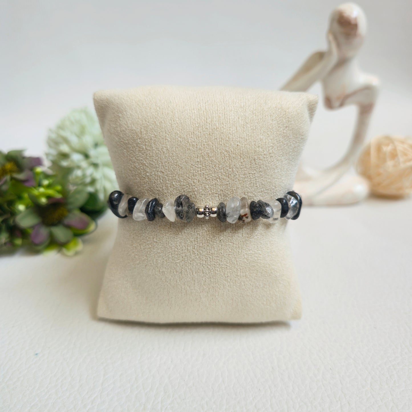BRAZALETE DE CHIPS DE CUARZO TURMALINADO