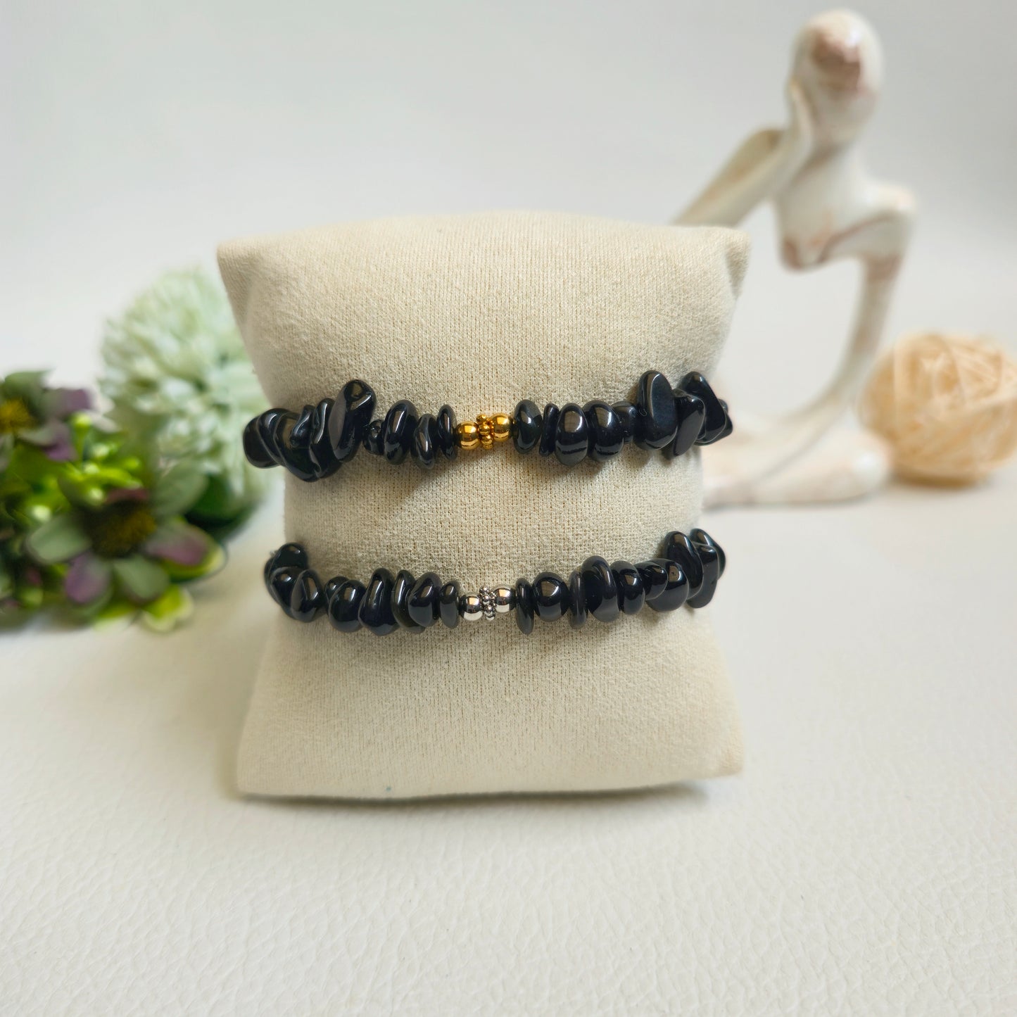 BRAZALETE DE CHIPS DE OBSIDIANA
