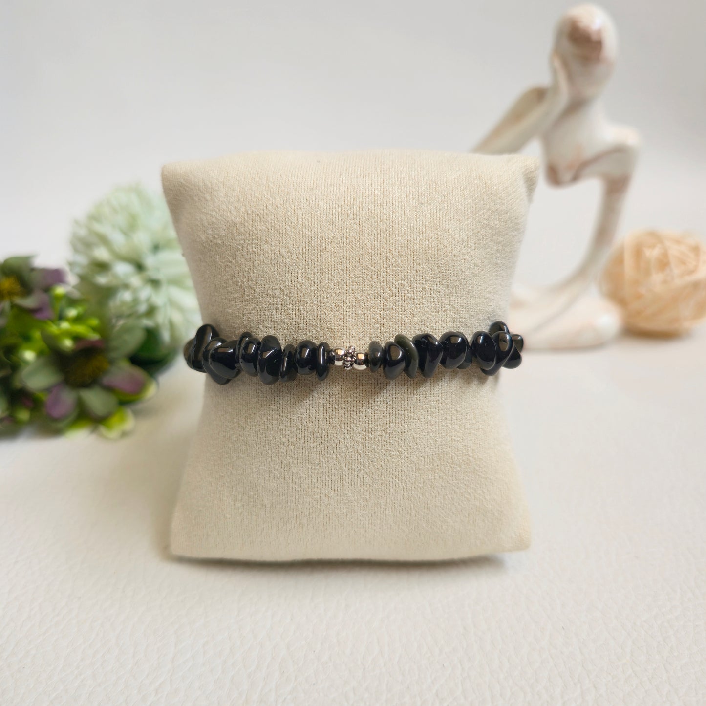 BRAZALETE DE CHIPS DE OBSIDIANA