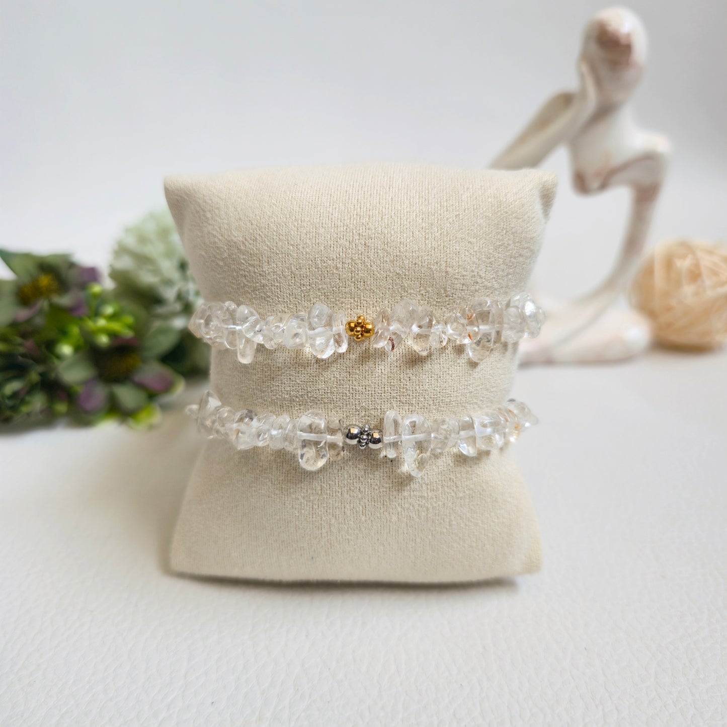 BRAZALETE DE CHIPS DE CUARZO CRISTAL