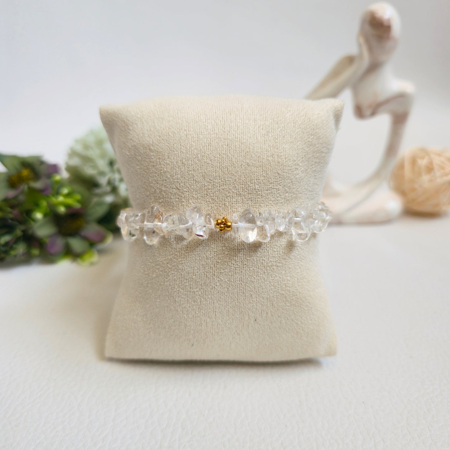 BRAZALETE DE CHIPS DE CUARZO CRISTAL