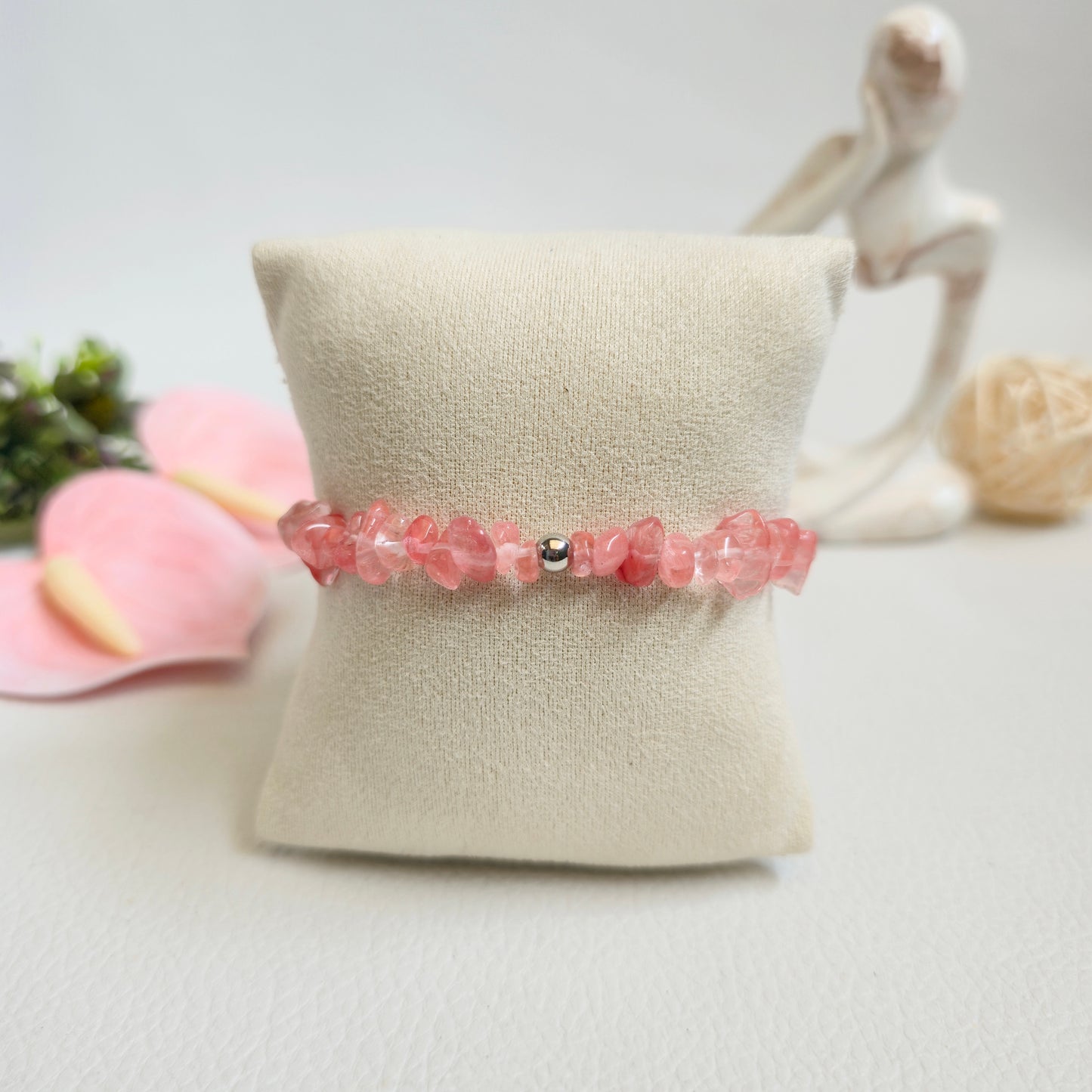 BRAZALETE DE CHIPS DE CUARZO SANDÍA
