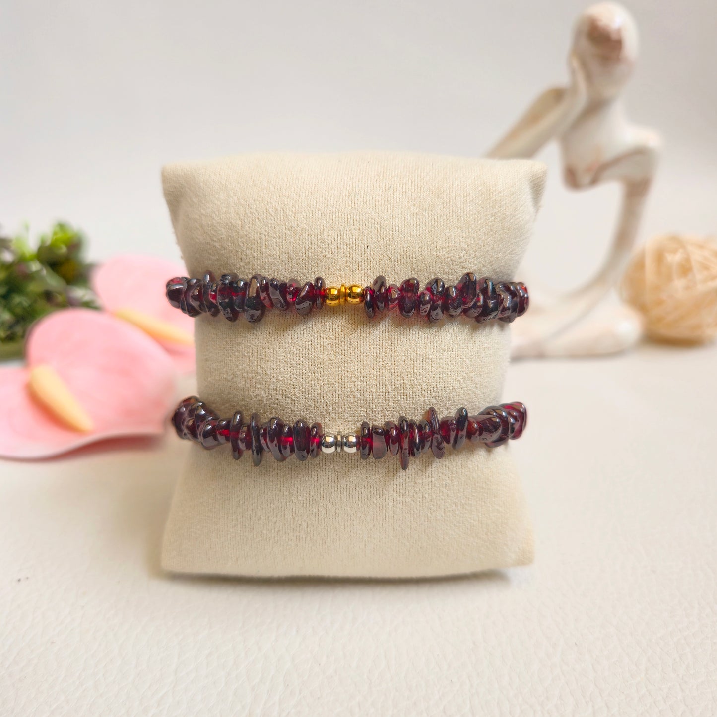 BRAZALETE DE CHIPS DE GRANATE