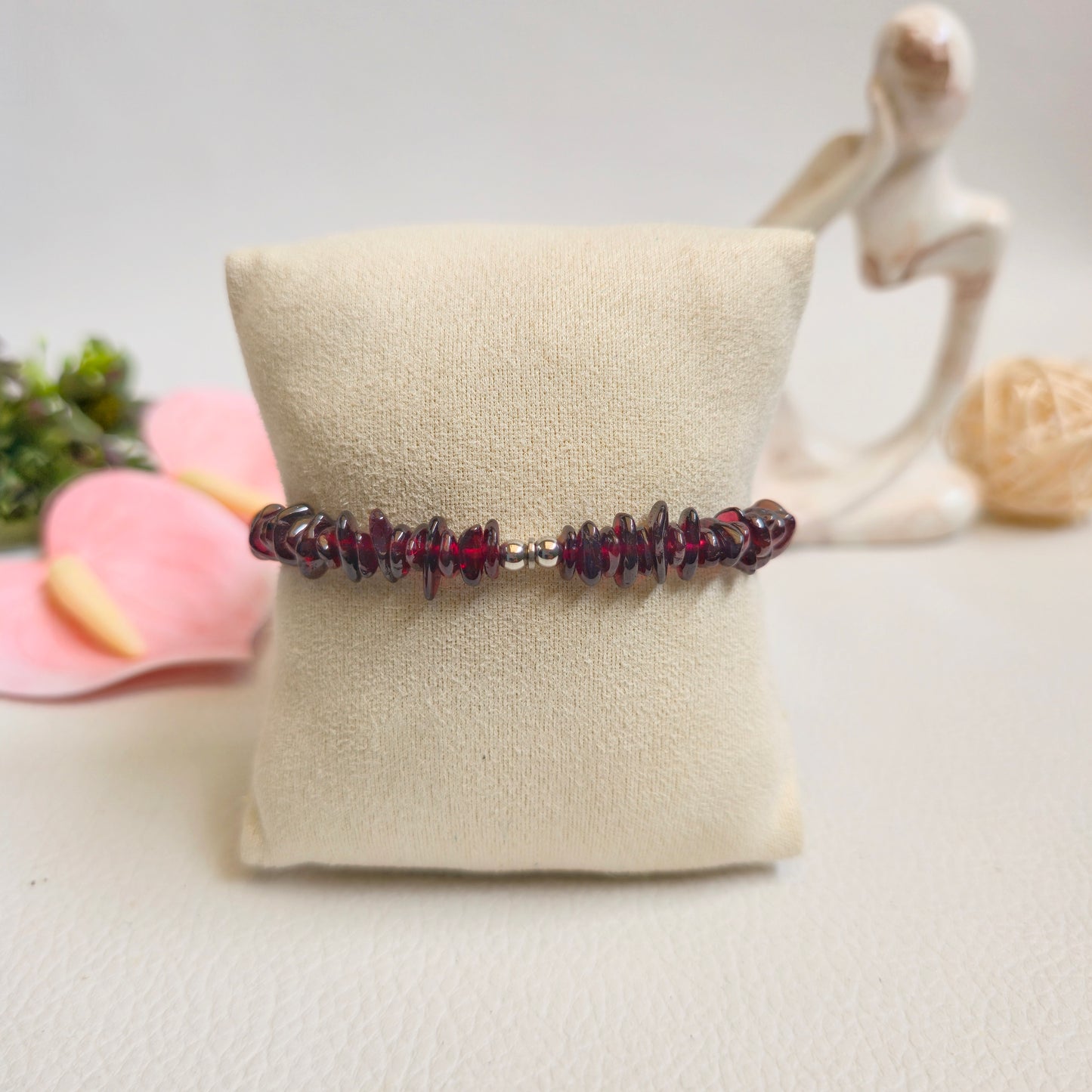 BRAZALETE DE CHIPS DE GRANATE