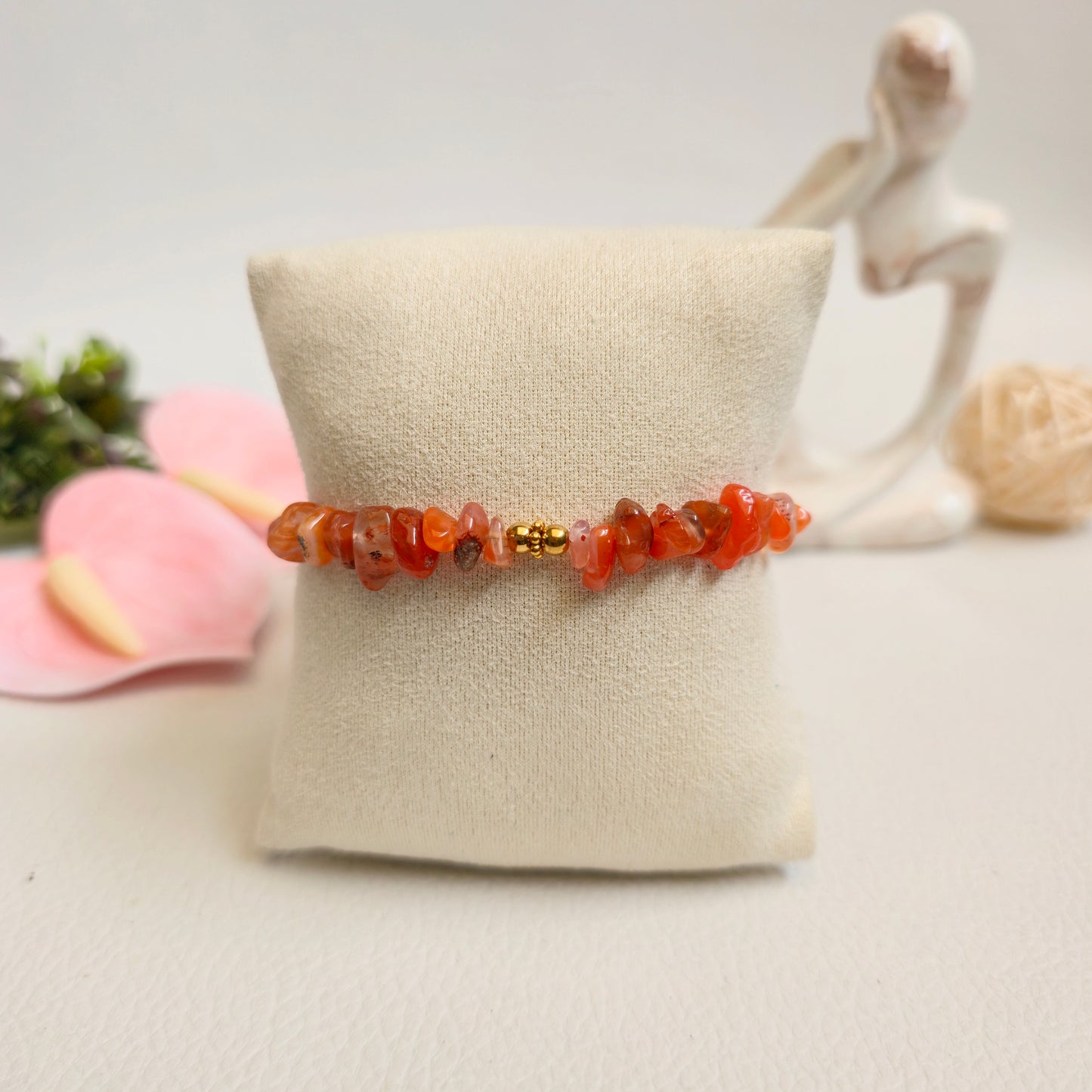 BRAZALETE DE CHIPS DE CORNALINA