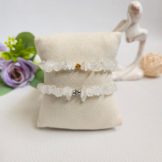 BRAZALETE DE CHIPS DE PIEDRA LUNA