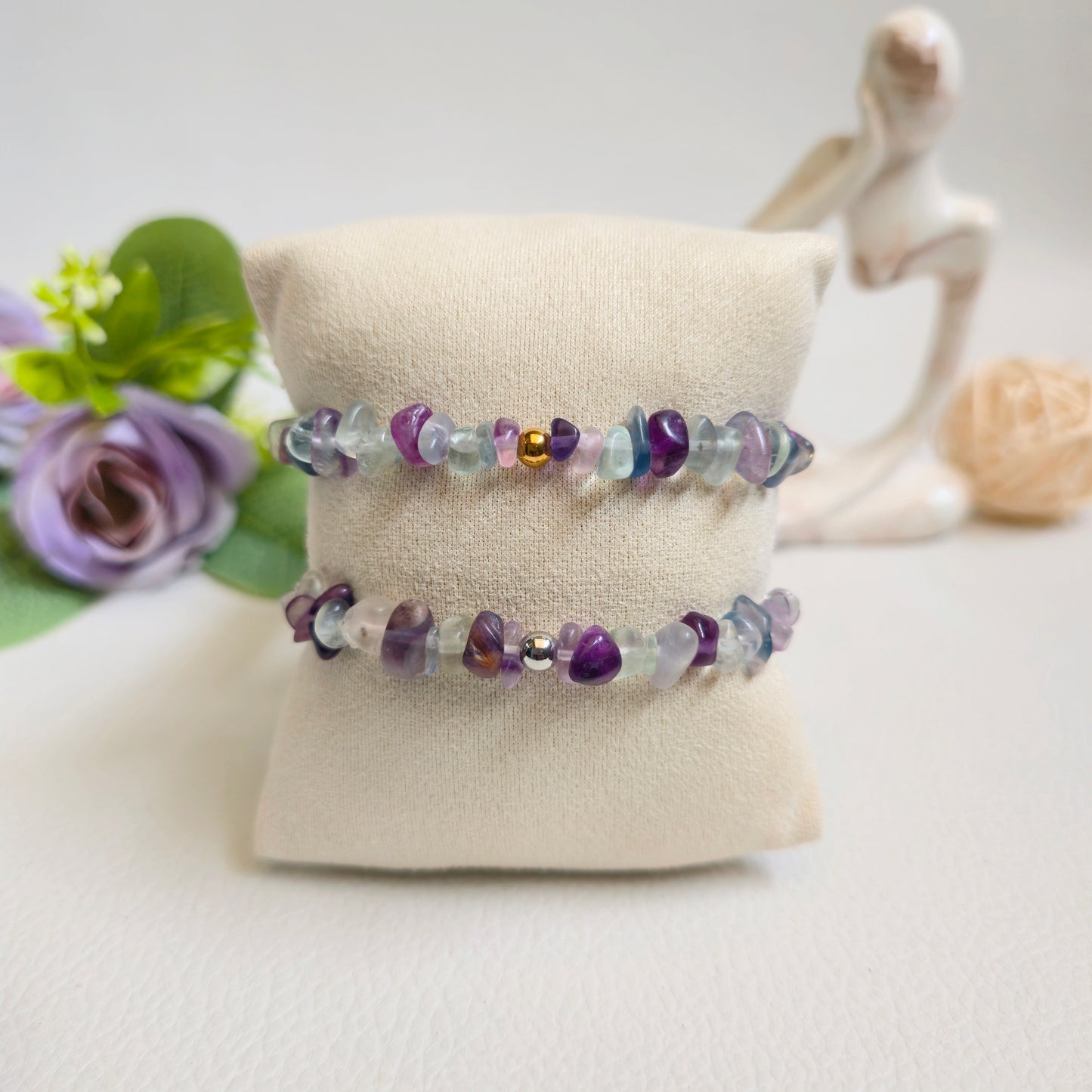 BRAZALETE DE CHIPS DE FLUORITA RAINBOW