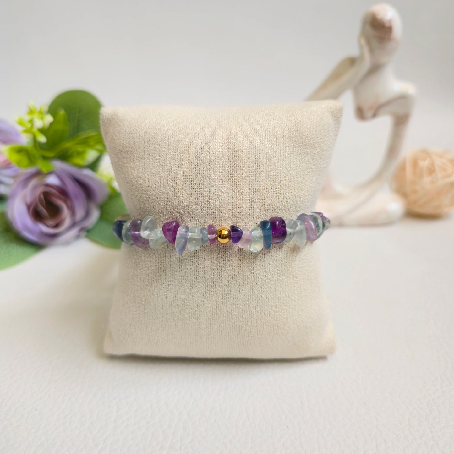 BRAZALETE DE CHIPS DE FLUORITA RAINBOW