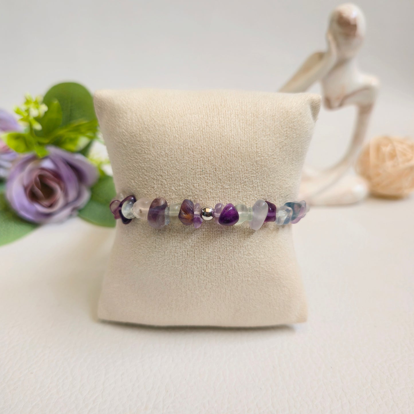 BRAZALETE DE CHIPS DE FLUORITA RAINBOW