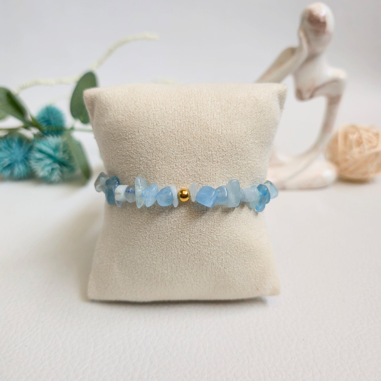 BRAZALETE DE CHIPS DE  AGUAMARINA