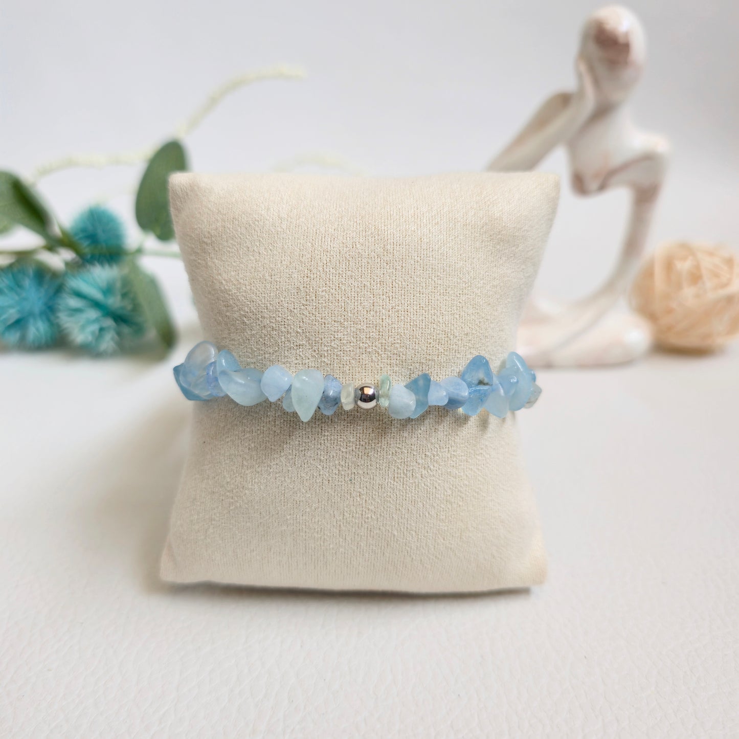 BRAZALETE DE CHIPS DE  AGUAMARINA