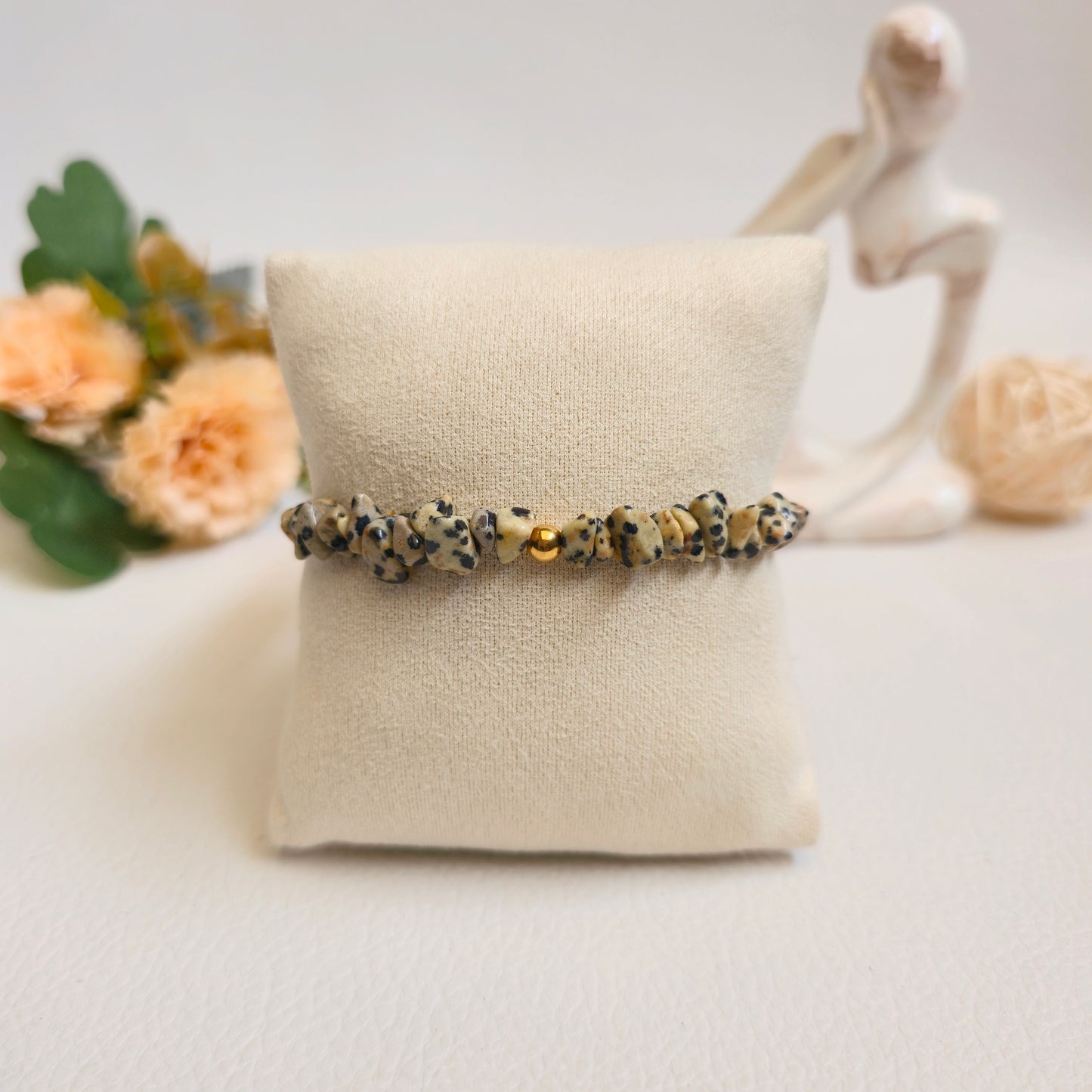 BRAZALETE DE CHIPS DE JASPE DÁLMATA