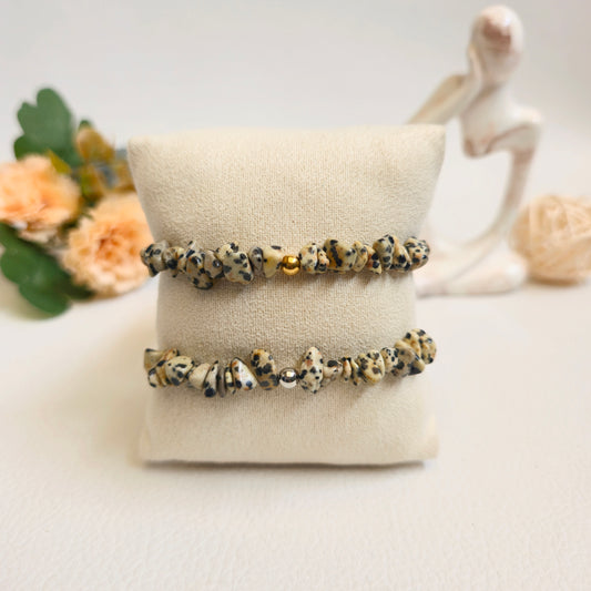 BRAZALETE DE CHIPS DE JASPE DÁLMATA