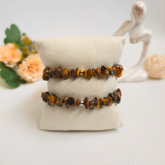 BRAZALETE DE CHIPS DE OJO DE TIGRE