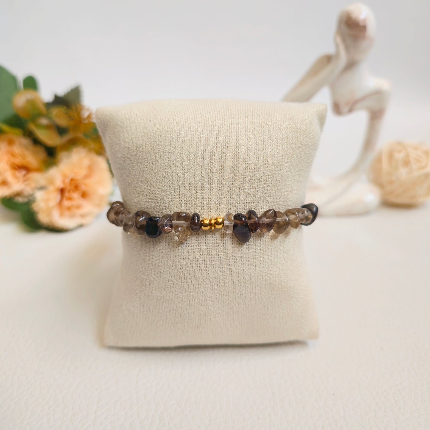 BRAZALETE DE CHIPS DE CUARZO AHUMADO
