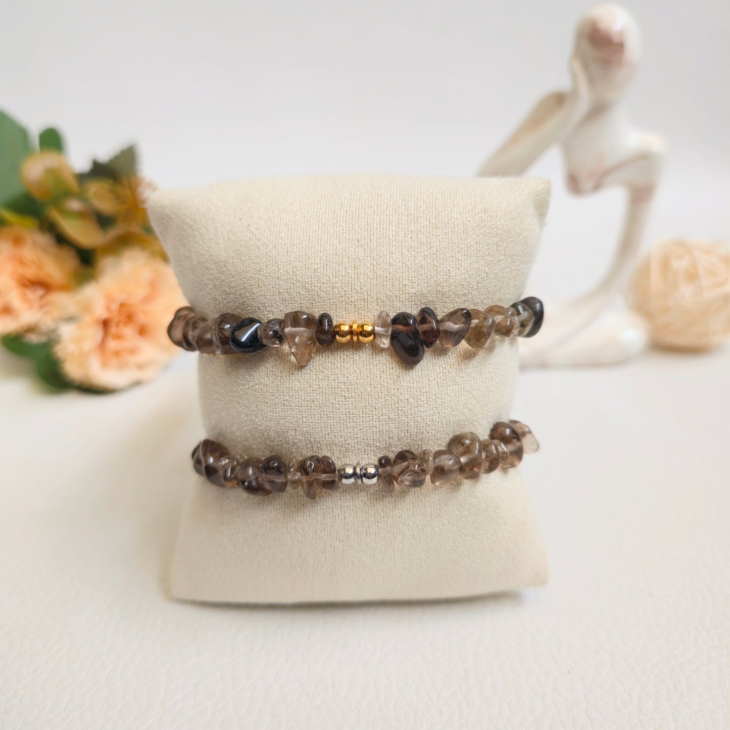 BRAZALETE DE CHIPS DE CUARZO AHUMADO