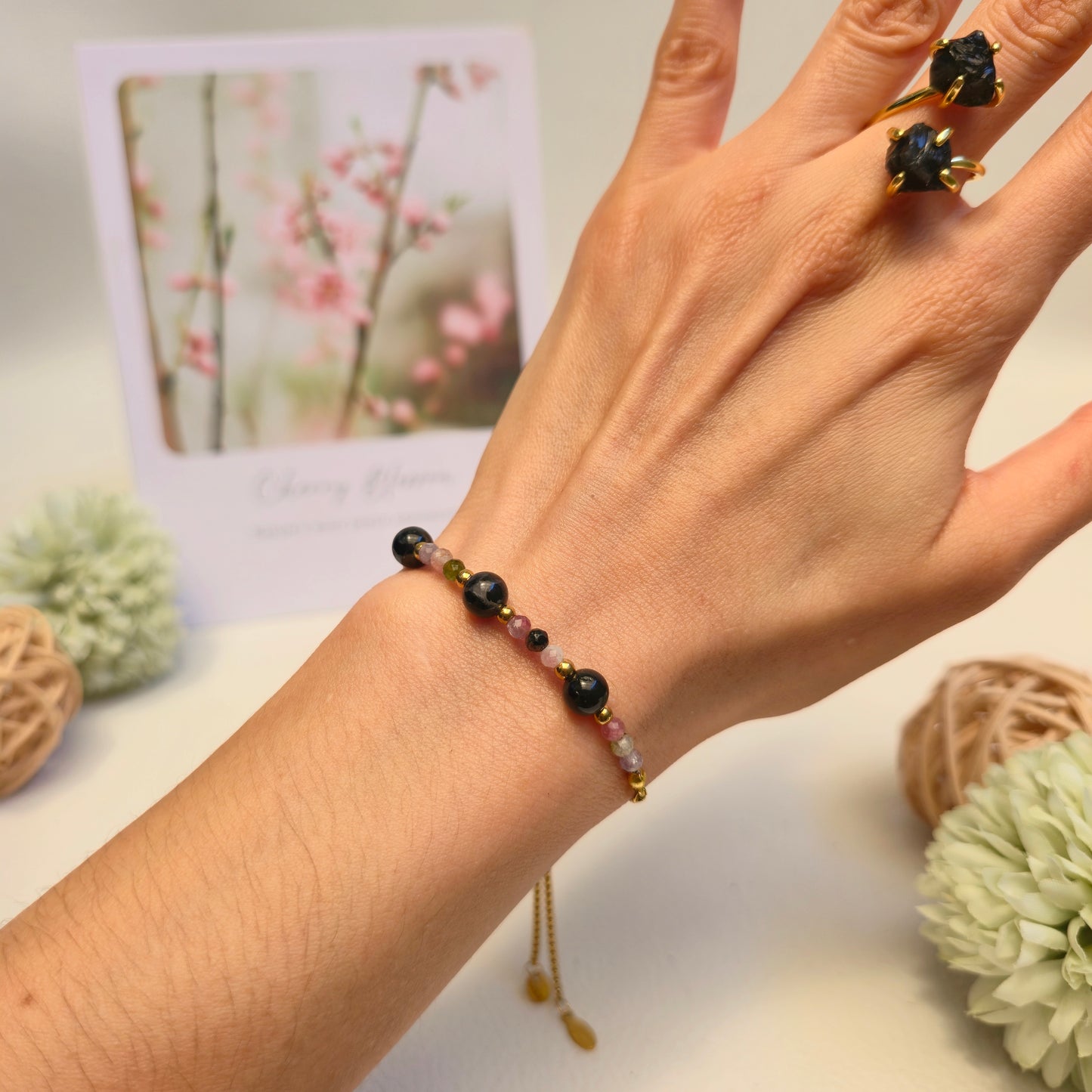 BRAZALETE AJUSTABLE DE TURMALINA SANDÍA