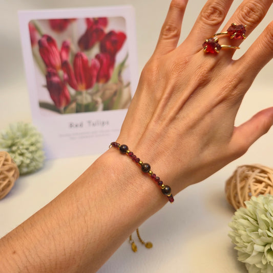 BRAZALETE AJUSTABLE DE GRANATE
