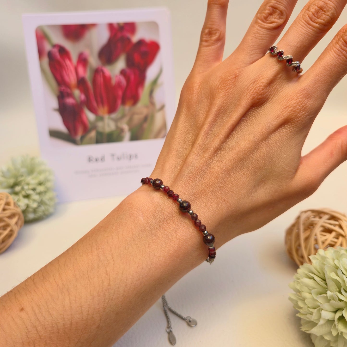 BRAZALETE AJUSTABLE DE GRANATE