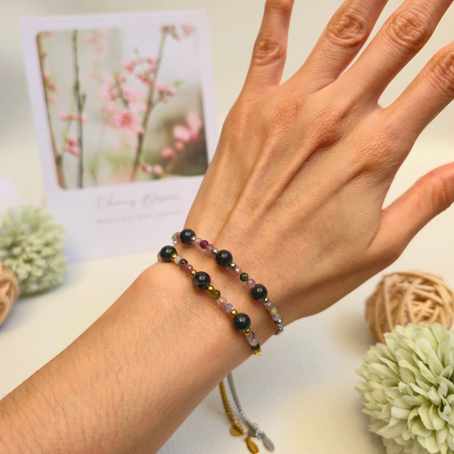 BRAZALETE AJUSTABLE DE TURMALINA NEGRA